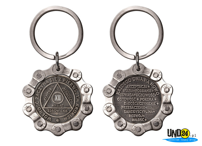 Designerski brelok - Medal 12. Miesiąc trzeźwości w Łańcuchu